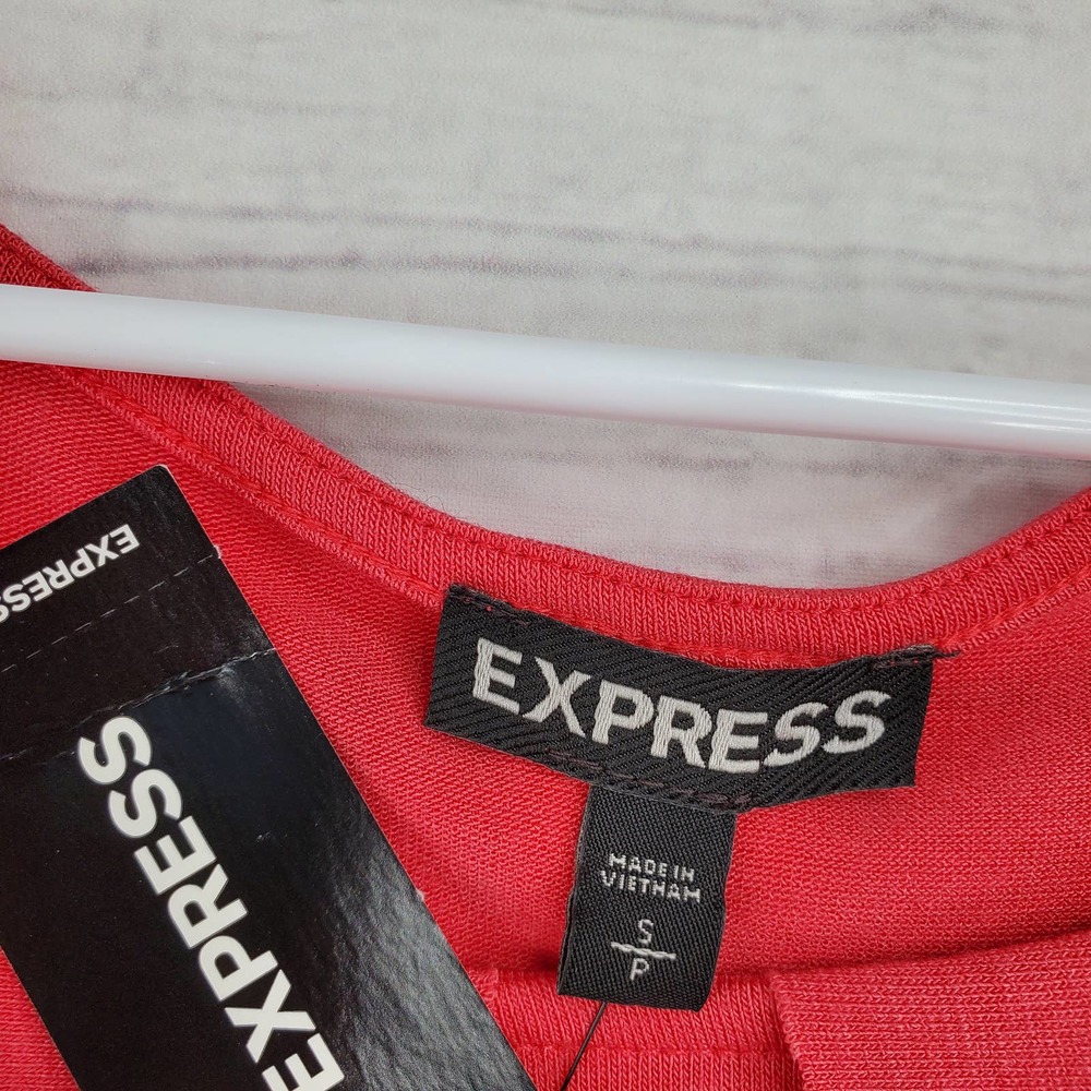 Express Coral Ruffle Front Halter Tank - Picture 3 of 4